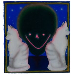 odd god and two cats, 2024, Michael Saunders